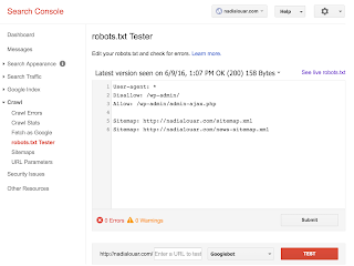 updated robots txt file not being recognized which is preventing