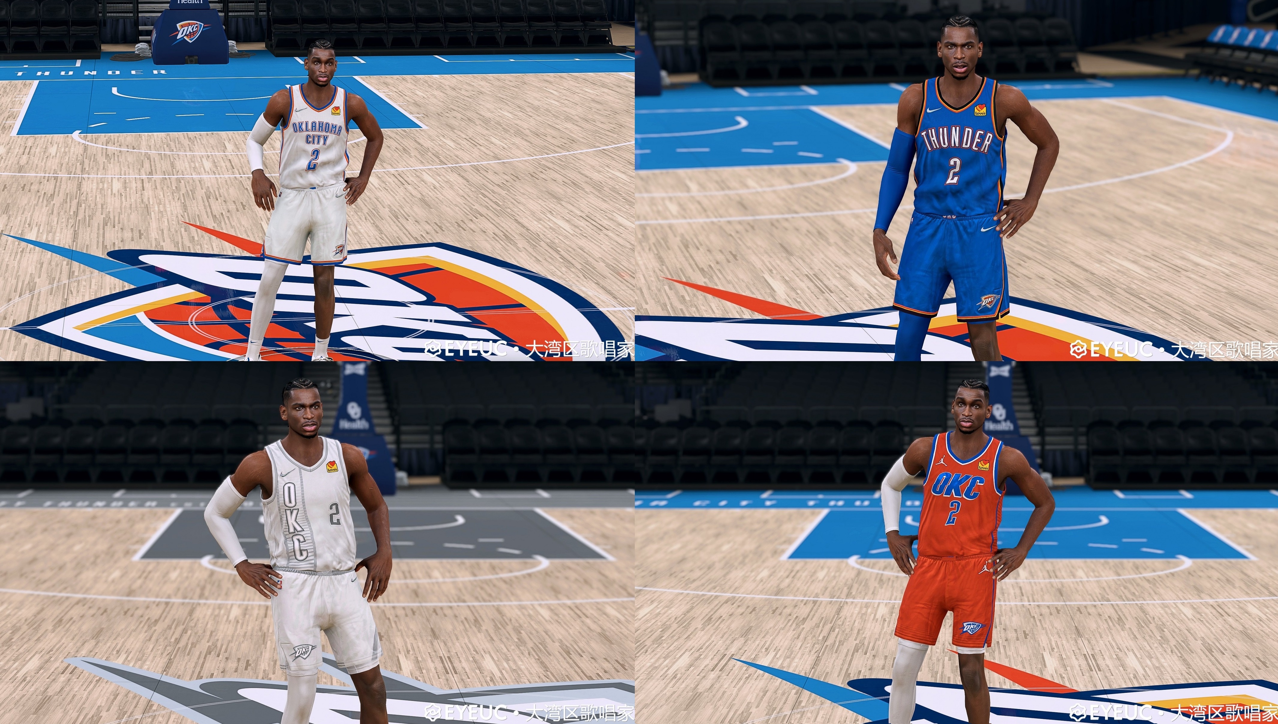 NBA 2K22 Official Oklahoma City Thunder 2021-2022 Jerseys