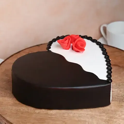 Heart Black Forest Vanilla Cake