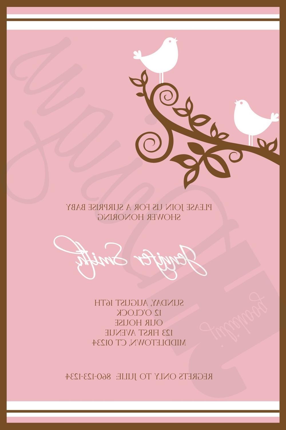 Baby Shower Invitation - Bird