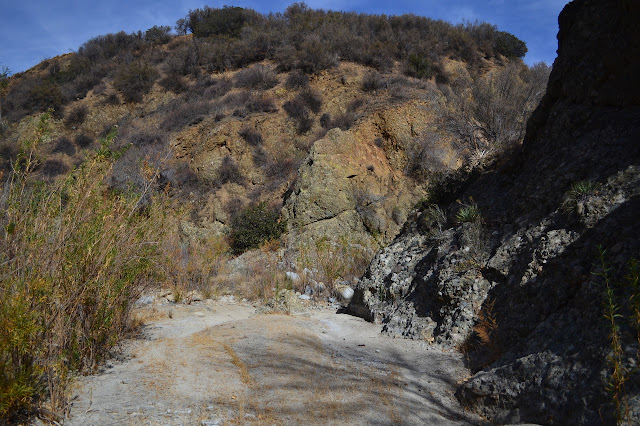 little slot of a canyon entering from the right