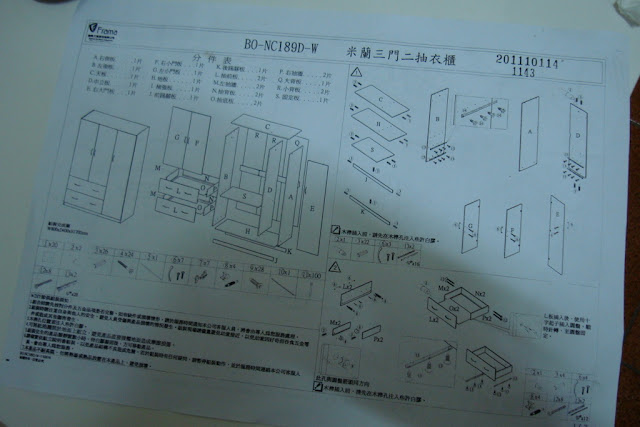 開箱｜DIY 自組式 米蘭三門二抽 衣櫥 / 衣櫃 6