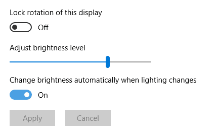 Abilita o disabilita la luminosità adattiva in Windows 10