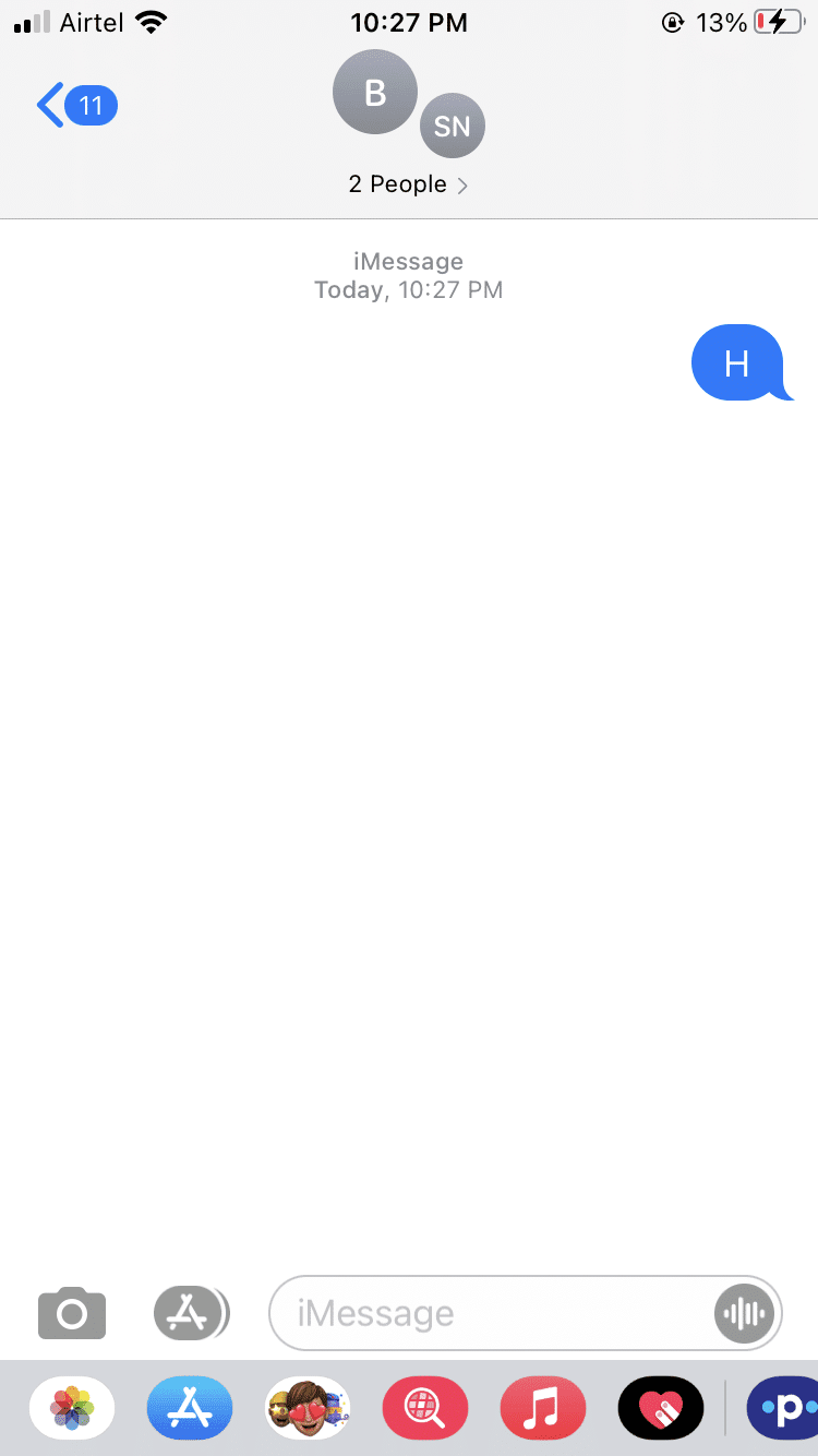 グループiMessageチャットを開く