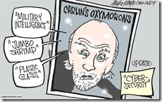 Mike Keefe cartoon. George Carlin Oxymorons