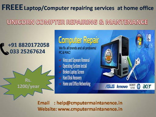 Unicorn Computer Repairing, daspara, Village Road, Vivekananda Nagar, Madhyamgram, Kolkata, West Bengal 700129, India, Computer_Service, state WB