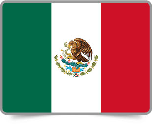 Mexican framed flag icons with box shadow