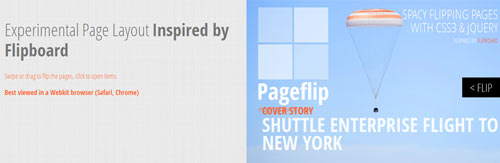 jQuery Experimental PageFlip Layout Inspired by Flipboard