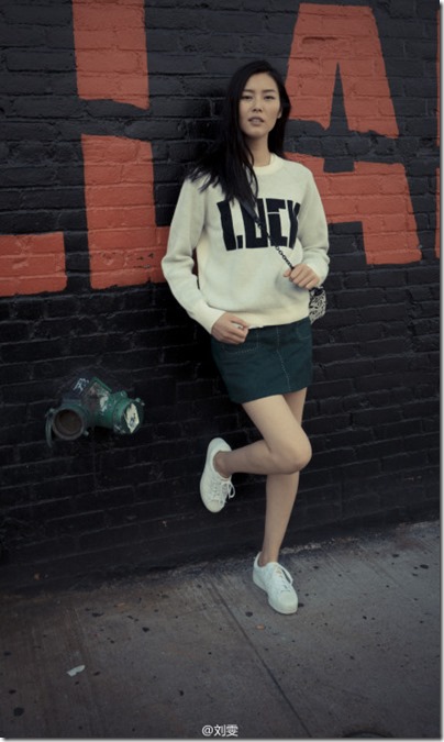 Liu Wen 刘雯 X White Sneakers 03