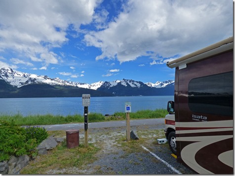 Our view of Kania Mountains and Resurrection Bay, Seward Alaska