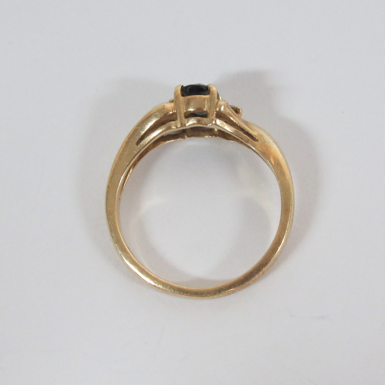 14K Gold Sapphire and Diamond Ring