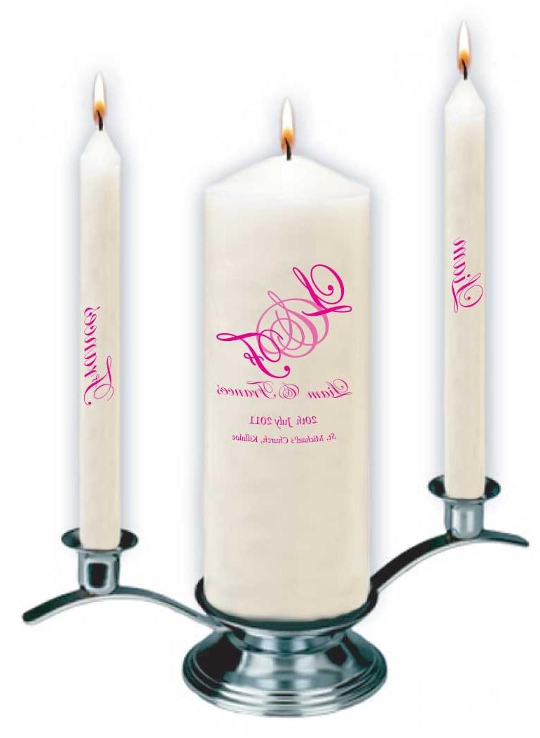 Triple wedding candles set in