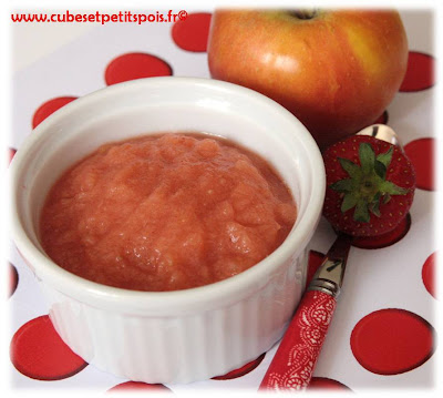 Recette de compote fraise pomme pour bébé - Cubes & Petits pois