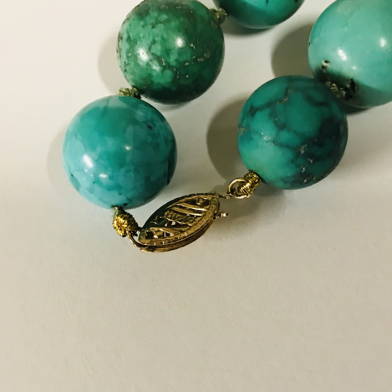 14K Gold and Turquoise Bead Necklace
