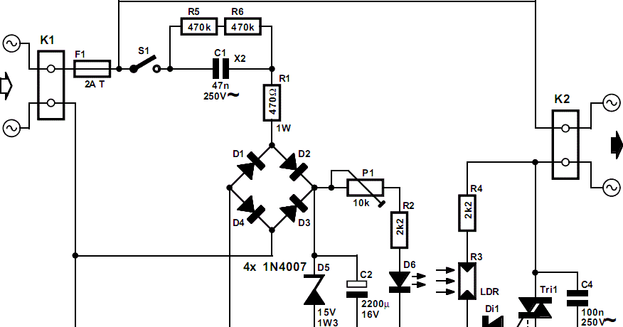 Circuit of Light Dimmer | Wiring Diagram