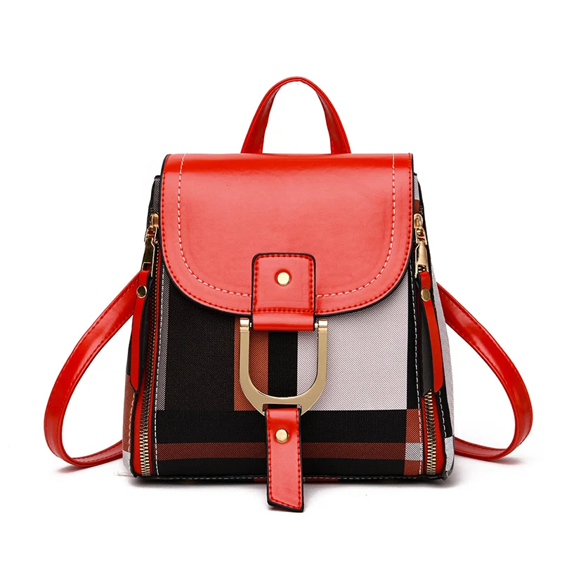 Sac à Dos Quadrillé pour Femme Sac d'école pour Filles Sac de Voyage Féminin Confortable et Élégant Idéal pour l'école et les voyages