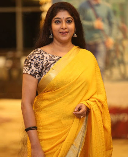 Telugu side Actress Sithara Long Hair Photos In Traditional Yellow Silk  Saree