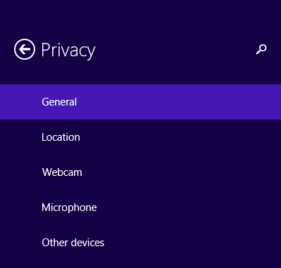 Windows 8.1, privacy, instellingen, locatie