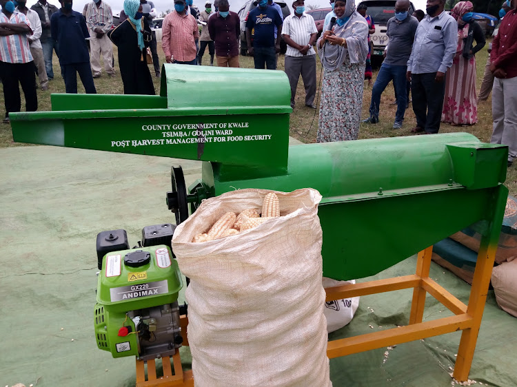 A maize shelling equipment given to local farmers by the county government of Kwale.