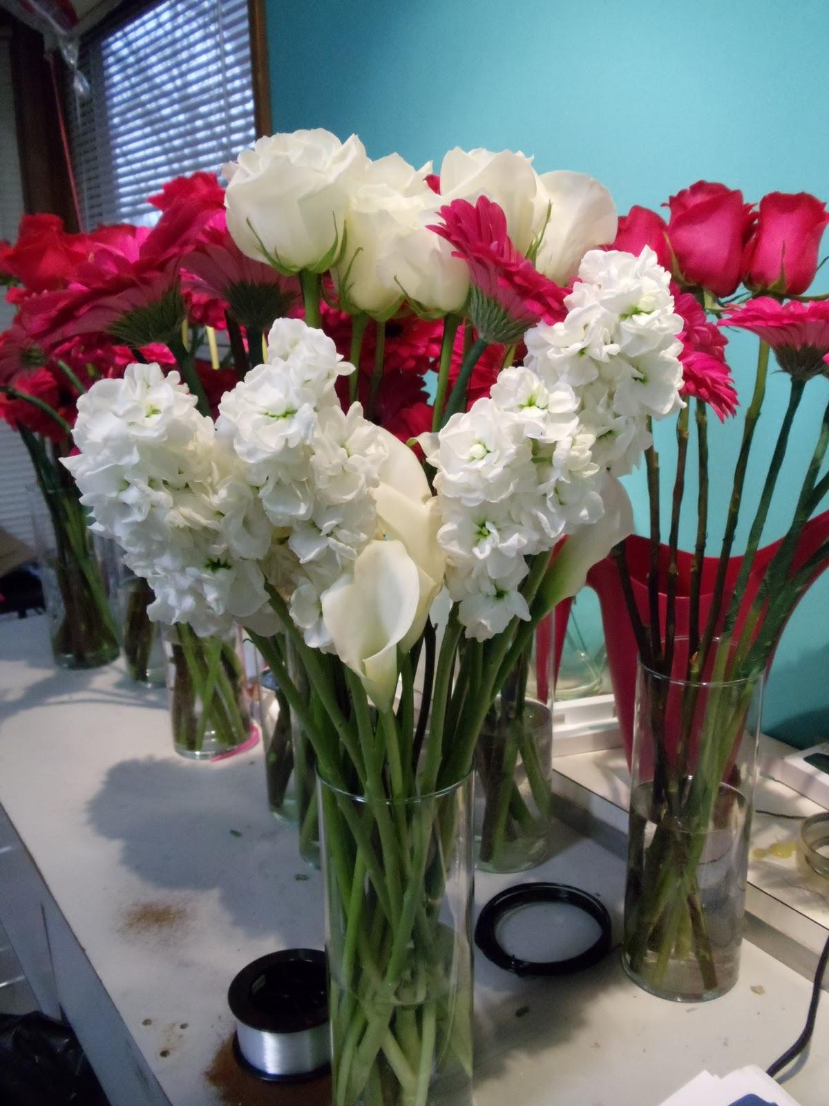 Bridal bouquet prepped.