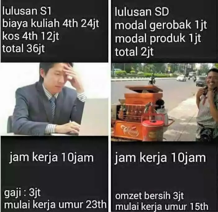 Mengapa lulusan smp bisa lebih sukses dari pada sarjanah