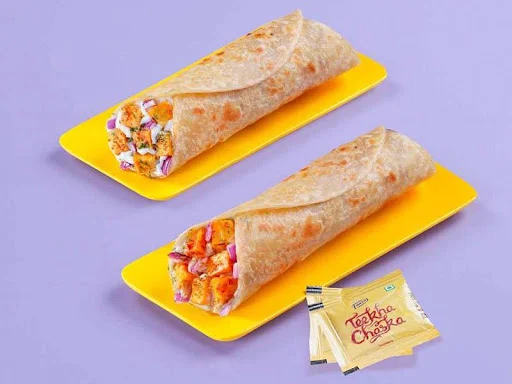 1 Cheesy Paneer Wrap + 1 Masala Paneer Tikka Wrap