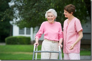 woman using walker