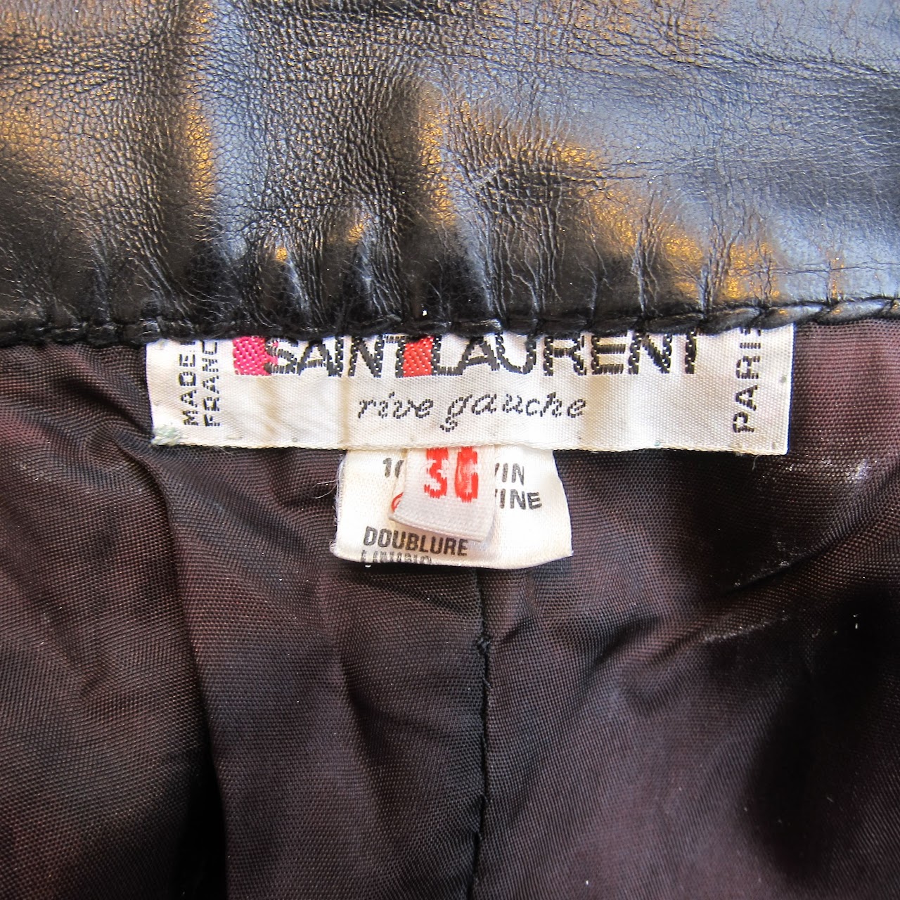 Yves Saint Laurent Black Leather Trousers