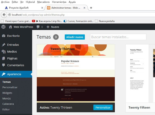 Cambiar el tema por defecto de WordPress