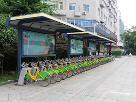 public city bicycle station in Zhuzhou