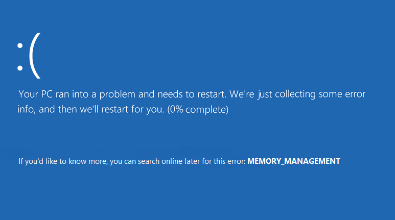 Solucionar el error de administración de memoria en Windows 10