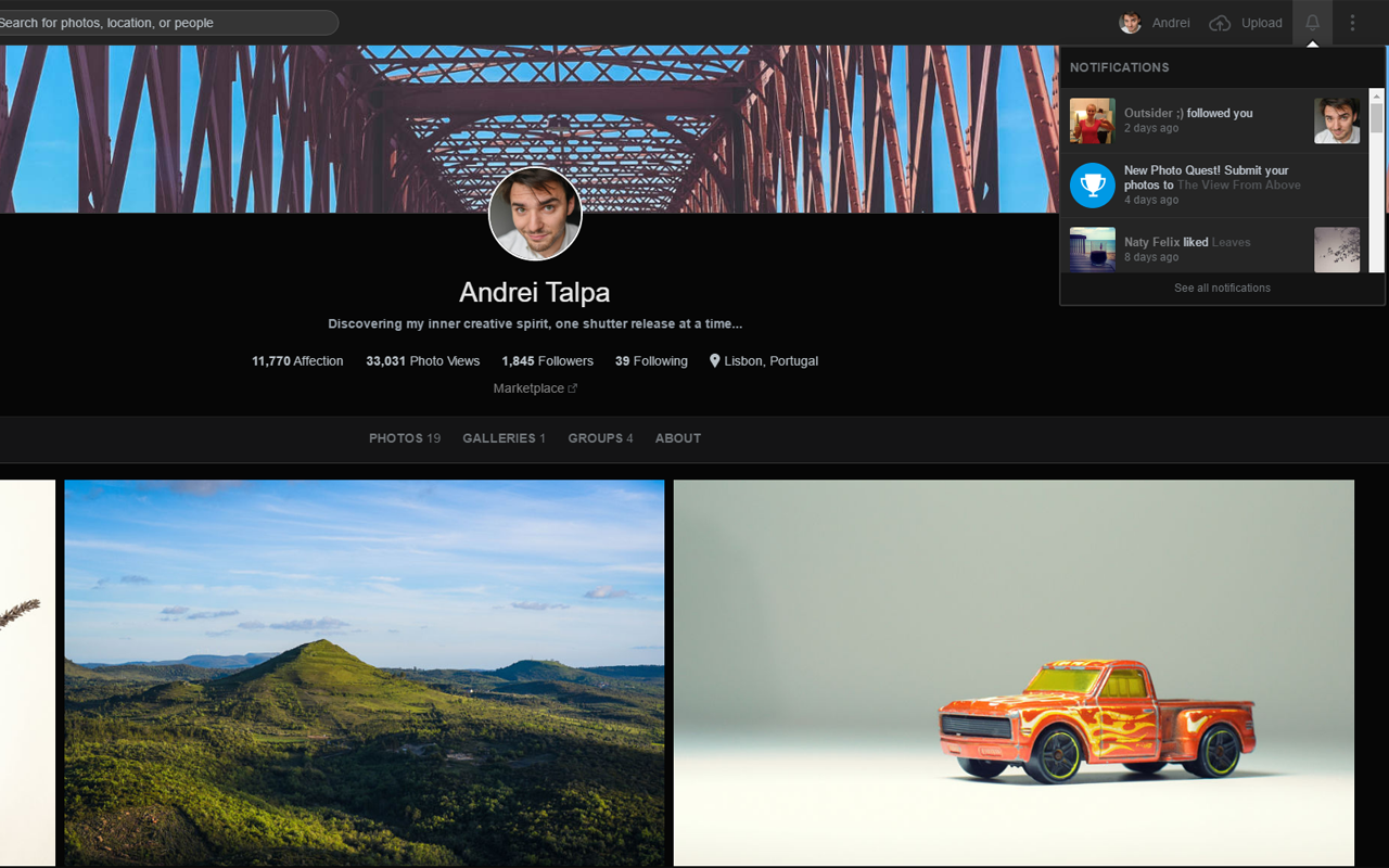 500px.com Dark Theme Preview image 2