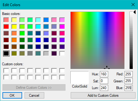 Rappresentazione dei colori RGB in una notazione a 8 bit, ogni colore con un intervallo da 0 a 255