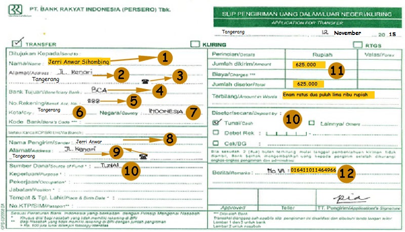 Panduan Pembayaran Virtual Account : Via Counter Bank Lain 