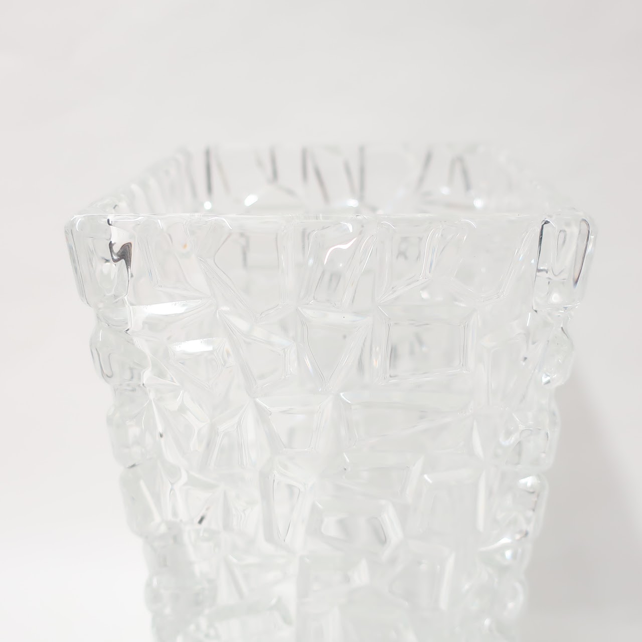 Tiffany & Co. Crystal Rock Cut Vase