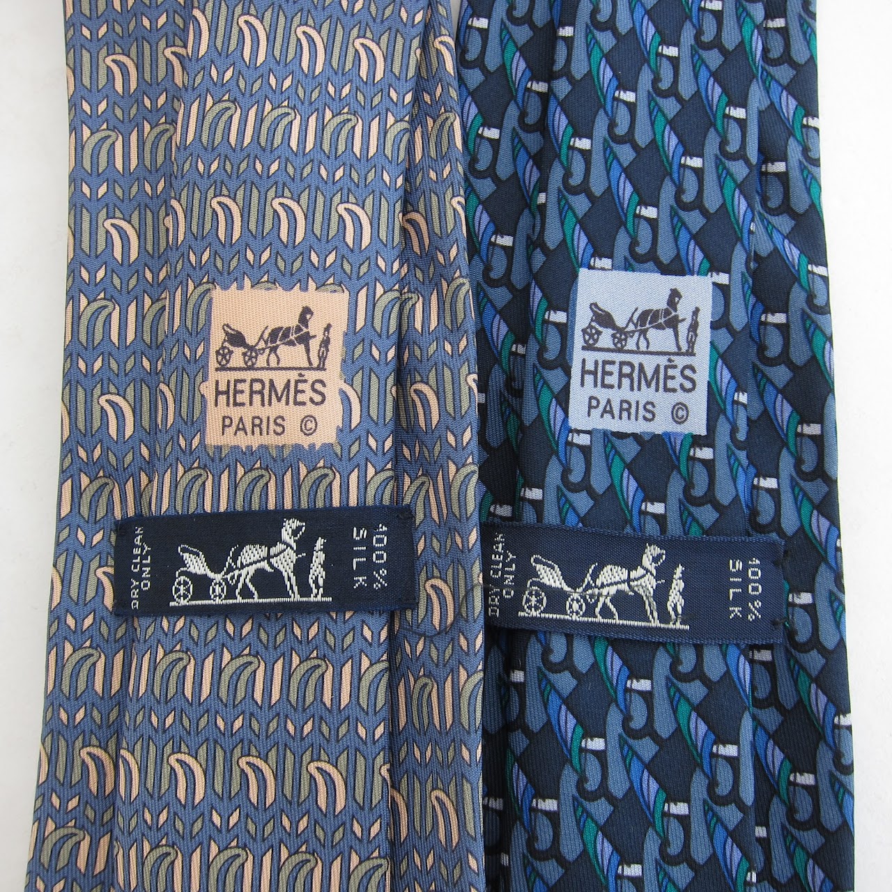 Hermès Silk Tie Blue Duo