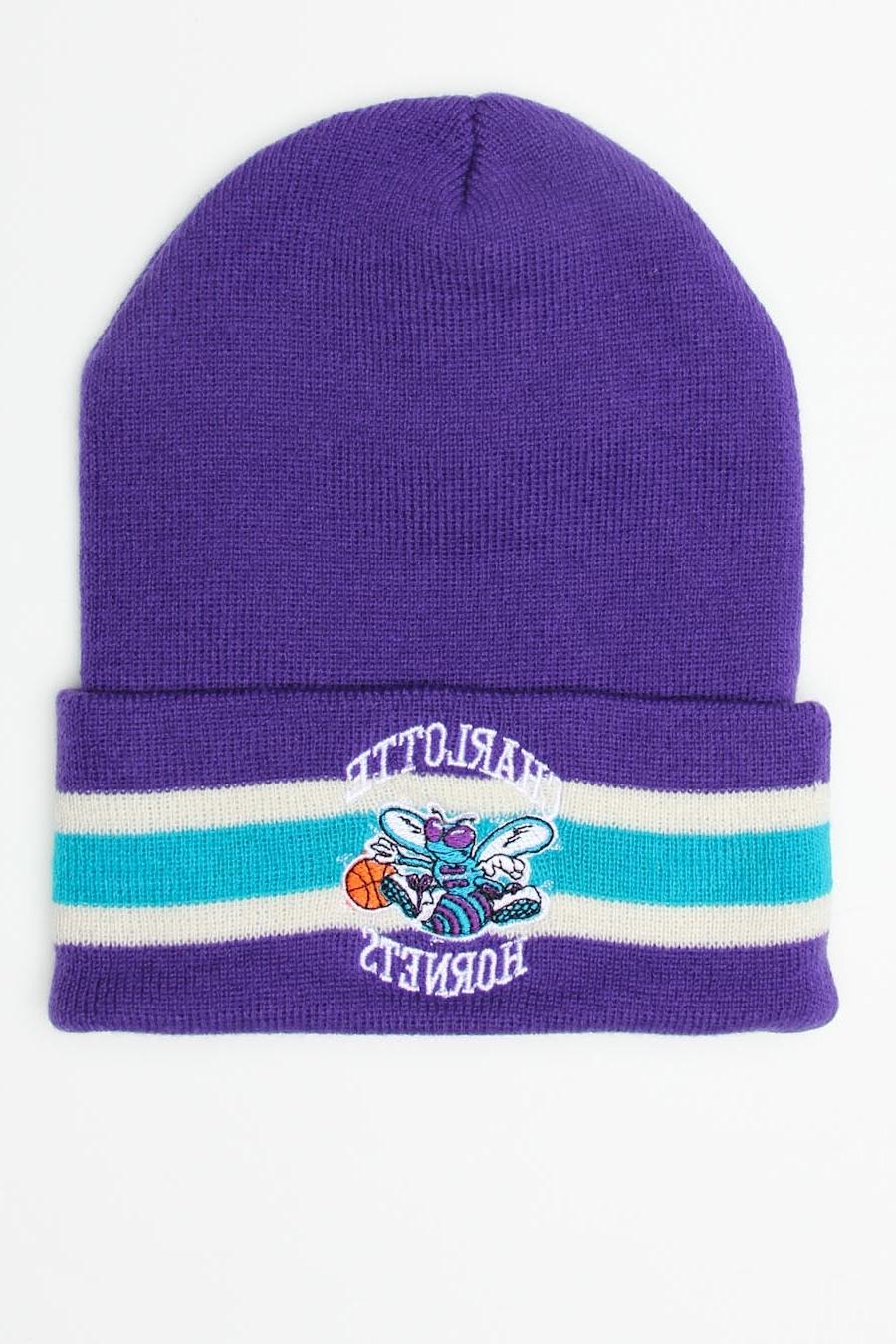 7 Beanie Purple White Teal