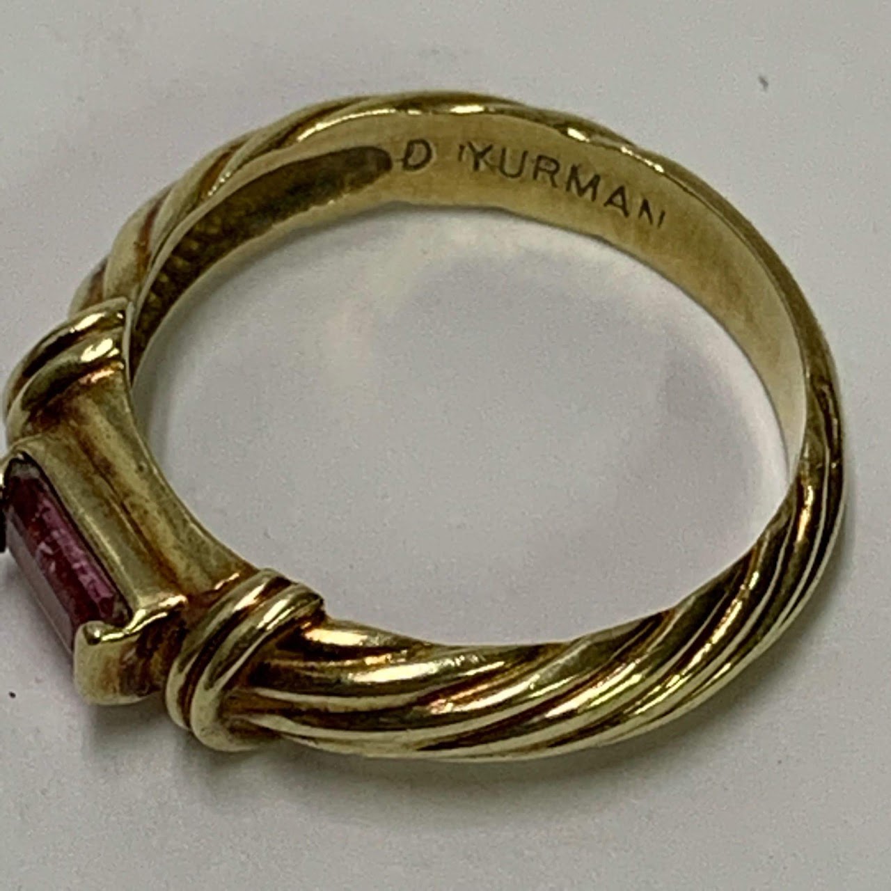 David Yurman 14 K & Pink Tourmaline Ring