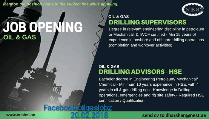 Drilling Supervisors And Drilling Advisors Hse Austro Jobs