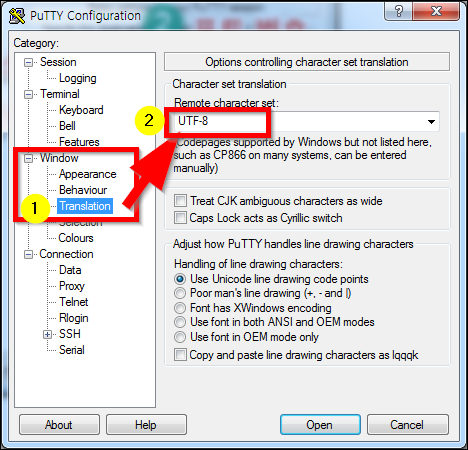 putty Windows Translation