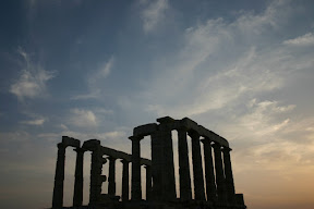 Temple of Poseidon at dusk