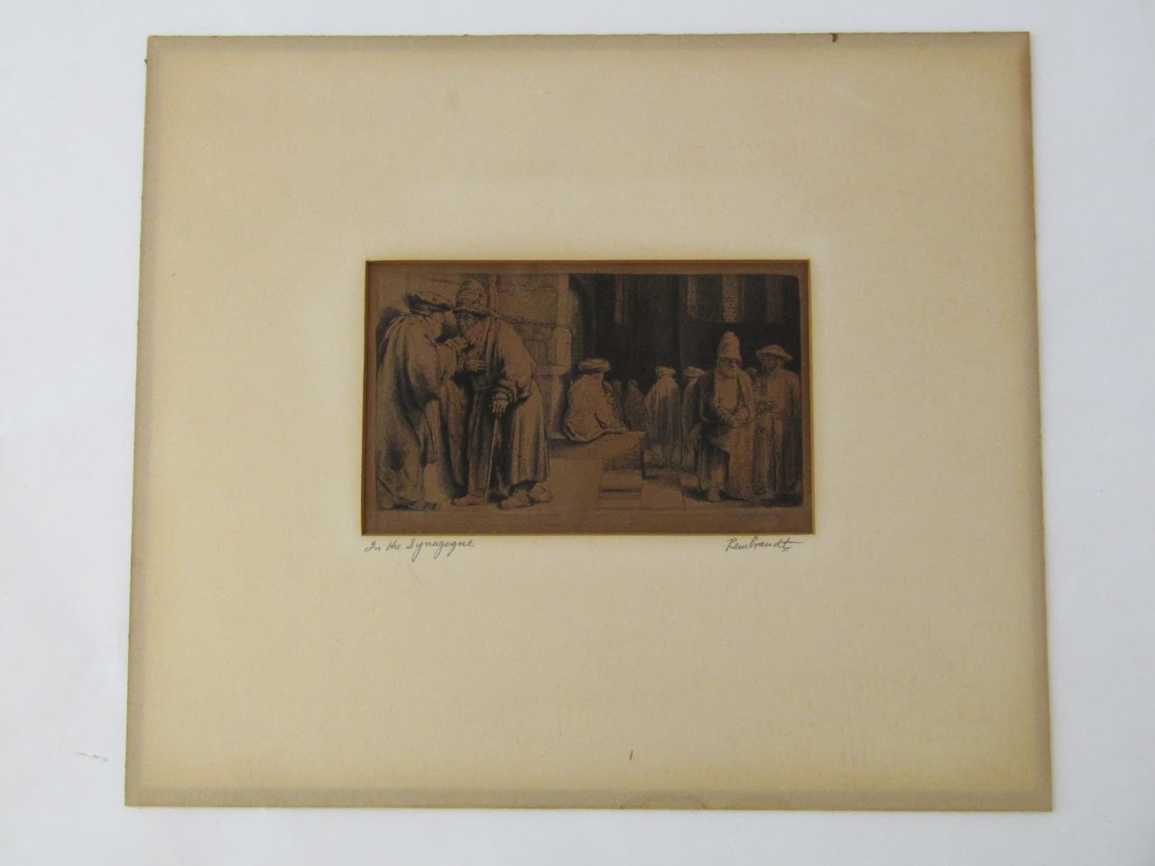 Rembrandt Etching "In The Synagogue"