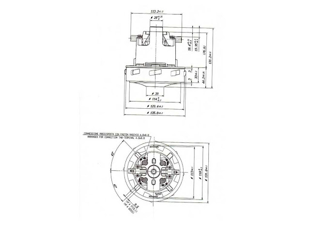 Motore aspirapolvere Polti Hoover Bosch Samsung 1200W PM62 11ME62 - 1