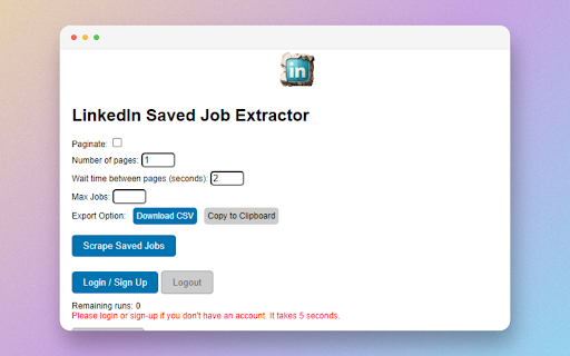 LinkedIn Saved Jobs Extractor