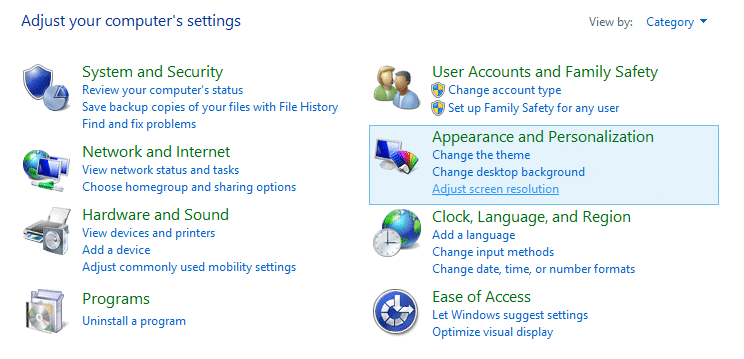 Klik op Vormgeving en personalisatie in het Configuratiescherm