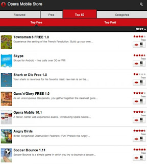 Opera lança loja de aplicativos para Android, Symbian, Blackberry, Windows Mobile, Java e Palm