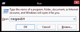 Open regedit