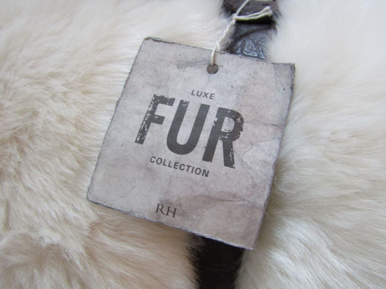 Restoration Hardware Faux Fur Blanket and Handle