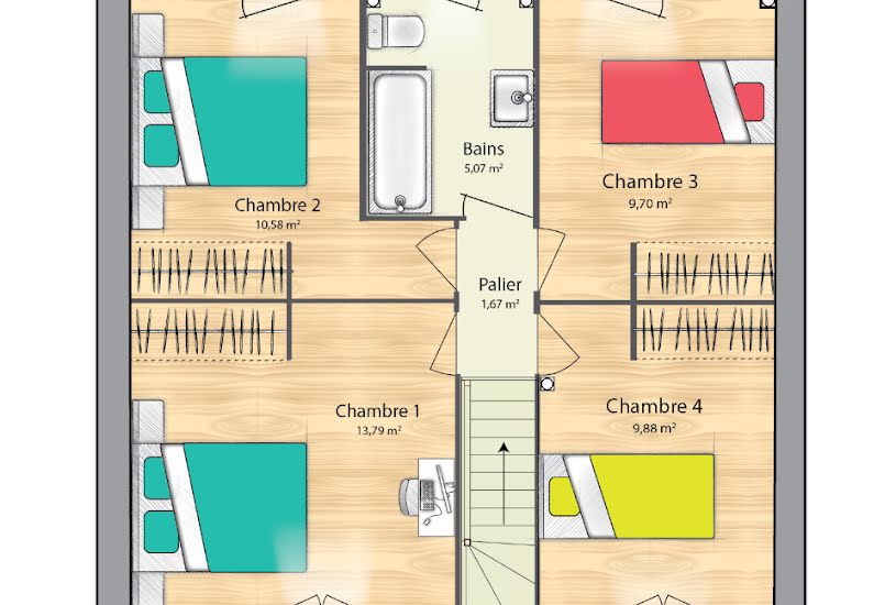  Vente Terrain + Maison - Terrain : 287m² - Maison : 89m² à Champagne-sur-Seine (77430) 