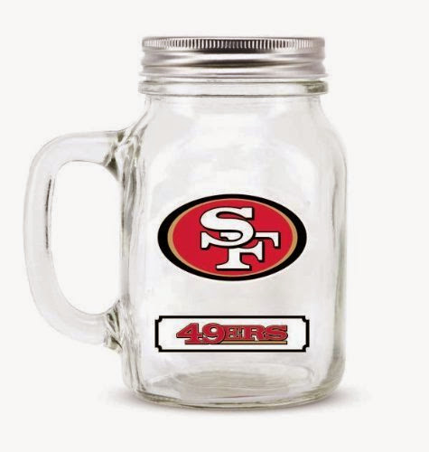  W2B - San Francisco 49ers Mason Jar Glass With Lid